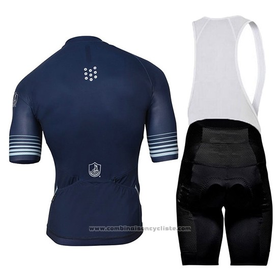 2018 Maillot Cyclisme Campagnolo Platino Fonce Bleu Manches Courtes et Cuissard